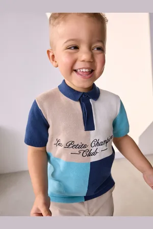 Next 100% Cotton Hotchpotch Short Sleeve Knitted Polo Shirt (3mths-7yrs) 9