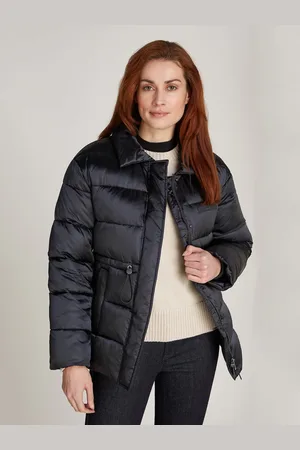 Calvin Klein Black Padded Satin Drawstring Jacket L