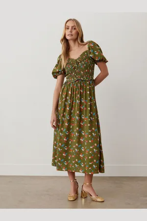 Finery London Lacey Crepe Floral Print Midi Dress 16