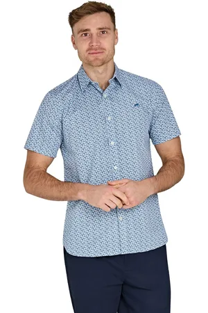 Raging Bull Short Sleeve Small Ditsy 100% Cotton Poplin Shirt M