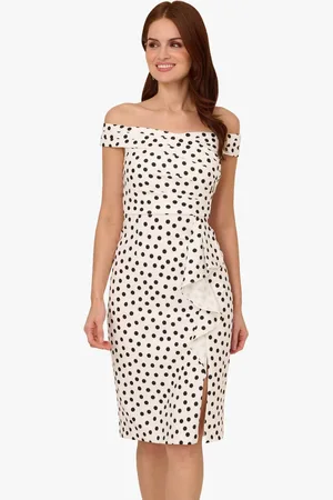 Adrianna Papell Polkadot Drape Sheath Dress AU 16