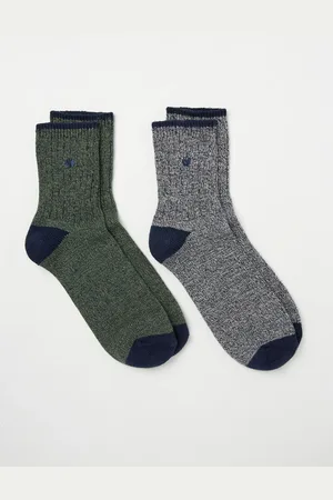Fat Face FatFace Green 2 Pairs of Ankle Boots Socks AU 9.5-11