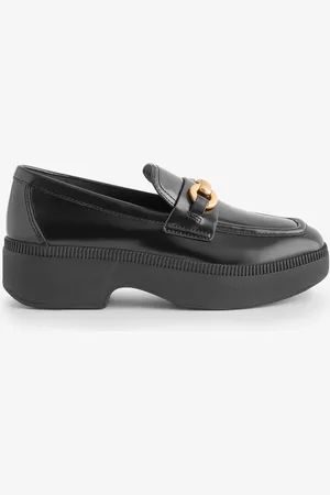 FitFlop F-Luma Chunky-Snaffle Box-Leather D/Wedge Loafers AU 5 (EU 36)