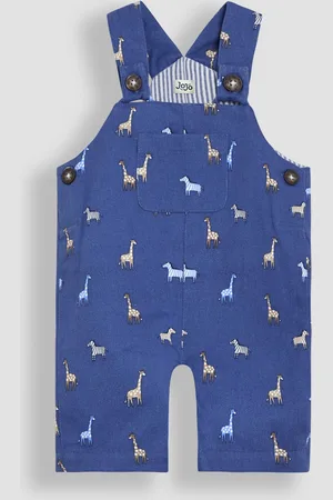JoJo Maman Bébé Denim Safari Printed Twill Dungarees 2