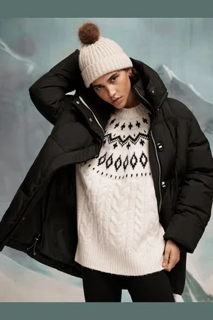 mint&berry Black Braided Padded Parka XL