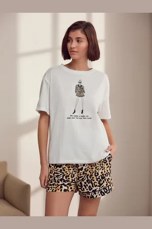 Next Leopard Proud London Cotton Short Set 100% Cotton Pyjamas XL Reg