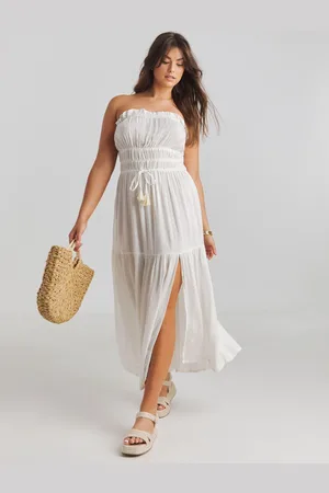 Simply Be White Beach To Beach Bandeau Maxi Dress AU 20