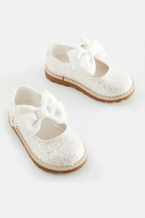 Next Standard Fit (F) Mary Jane Flower Girl Touch Fastening Bow Shoes AU 5 (EU 21.5)