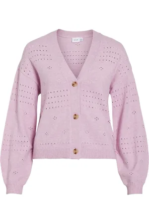 VILA Pink Button Down Knitted Cardigan AU 10