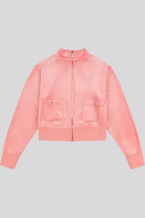 Juicy Couture Pink Girls Velour Zip-Thru Jacket 14