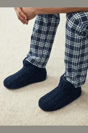 Next Navy Blue Knitted Boot Slippers AU 12 (EU 47)