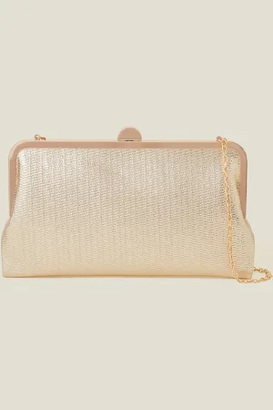 Accessorize Gold Clutch Bag One