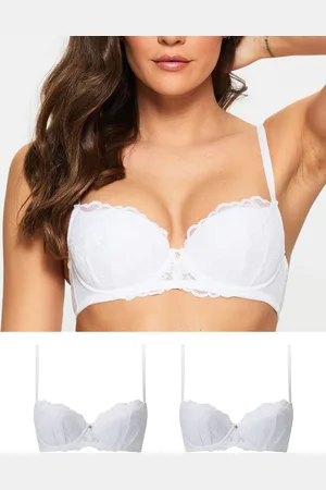 Ann Summers White Pad Balcony 2 Pack Sexy Lace Underwired Bra 34 DD