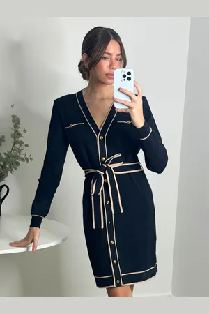 Style Cheat Calla Contrast Tipping Short Knit Dress AU 12