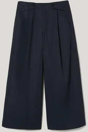 Jigsaw Blue Wide Leg 100% Cotton Trousers 12