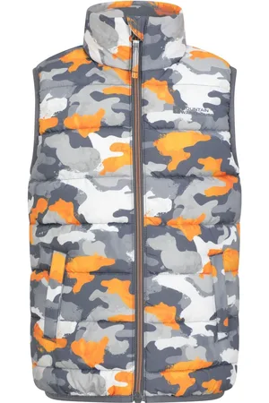 Mountain Warehouse Grey Light Rocko Kids Printed Water Resistant Padded Gilet 3