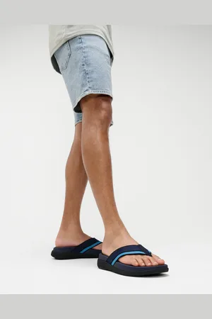FitFlop Mens Blue F-mode Go Tonal-Edge Webbing Toe-Post Sandals AU 7 (EU 41)