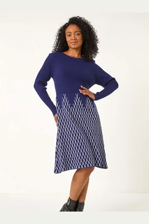 Roman Petite Contrast Knit Dress AU 14