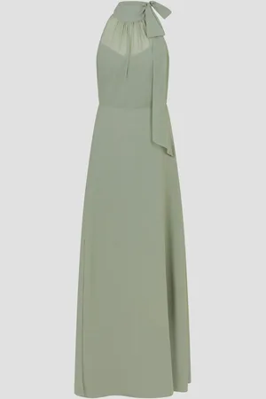 Monsoon Monika Halter Chiffon Maxi Dress AU 10