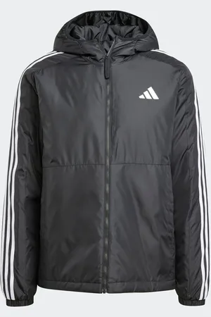 adidas Black Essentials 3-Stripes Insulation Hooded Jacket M Reg
