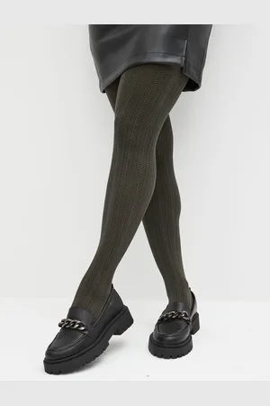 Next Khaki Green Patterned Tights 1 Pack XS