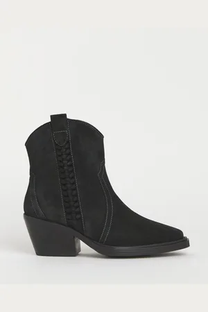 Simply Be Black Braided Western Boots In Extra Wide Fit AU 9 (EU 40)