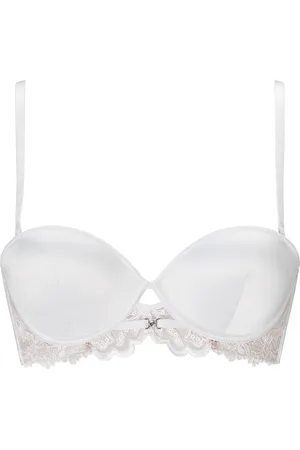 Ann Summers White The Icon Strapless Padded Satin Multiway Balcony Bra 32 C