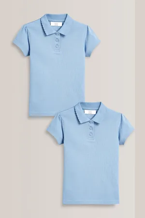 Next Regular Fit 100% Cotton Short Sleeve Polo Shirts 2 Pack (3-16yrs) 14 Years (164cm)