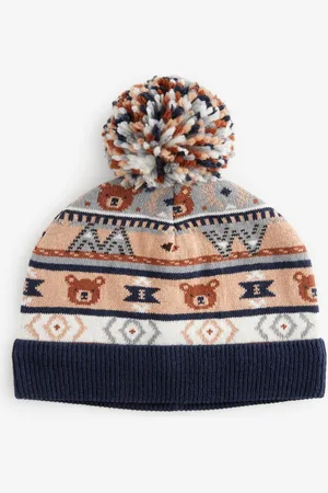 Next Blue/Brown Bear Baby Pom Knitted Hat (0mths-2yrs) 12