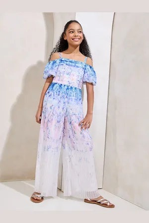Lipsy London Blue Floral Ombre Cold Shoulder Jumpsuit (5-16yrs) 166168cm