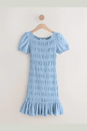 Next Shirred Puff Sleeve Mini Dress AU 18