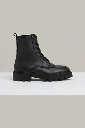 Reiss Black Ellie Leather Lace-Up Boots AU 10 (EU 41)