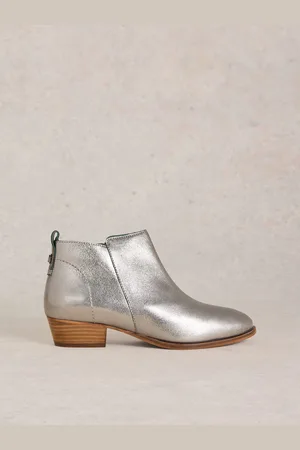 White Stuff Metallic Willow Leather Ankle Boots AU 7.5 (EU 38)