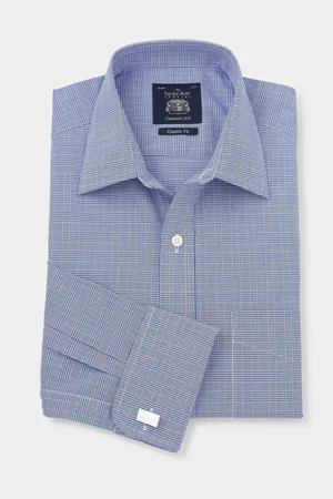 SAVILE ROW The Classic Fit PoW Check Formal 100% Cotton Shirt AU 39 Regular