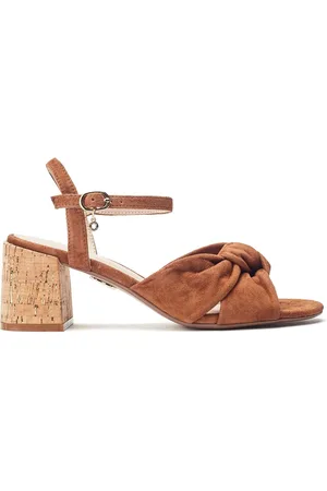 Moda In Pelle Mokara Twist Knot Feature Comfort Block Heel Brown Sandals AU 9 (EU 40)