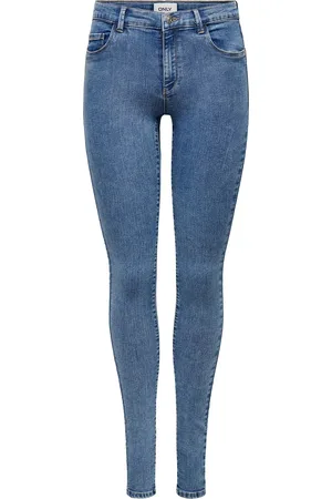 ONLY Blue Rain Regular Waist Stretch Skinny 100% Cotton Jeans AU 12 R