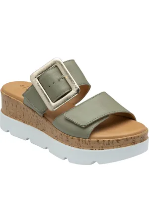 Lotus Green Leather Mules Sandals AU 9 (EU 40)