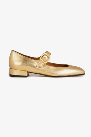 PENELOPE CHILVERS Silver Low Mary Jane Leather Shoes AU 9 (EU 40)