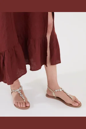 Accessorize Gold Rome Sparkle Sandals AU 8 (EU 39)