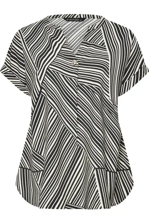Evans Button Detail Black Blouse AU 26-28