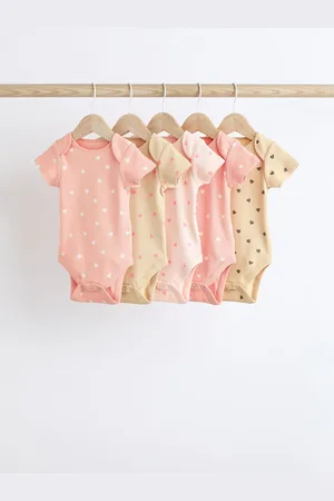 Next Pink Baby Short Sleeve Bodysuits 5 Pack Up to 1 Month (56cm)
