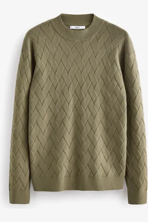 Next Green Regular Fit Soft Touch Premium Knitted Texture Crew Jumper 3XL