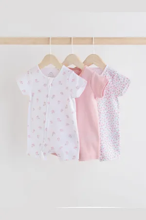 Next Pink Two Way Zip Rompers 3 Pack (0mths-3yrs) 6