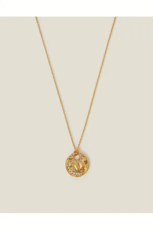 Accessorize Gold Tone 14ct Plated Celestial Diamante Pendant Necklace One