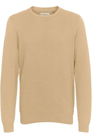 Blend Cream Washed Crew Neck 100% Cotton Knitted Sweat Jumper XXL