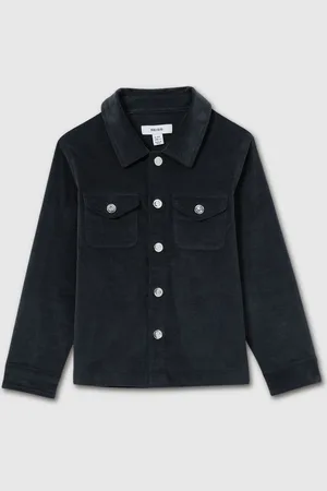 Reiss Vendetta 4-9 yrs Velvet Press-Stud Overshirt 6