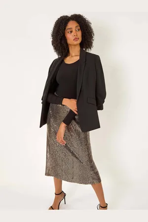 Roman Fluted Hem Sequin Skirt AU 20