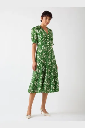 LK Bennett Sophie Treetop and Birch Wildflower Print Jacquard Dress AU 18