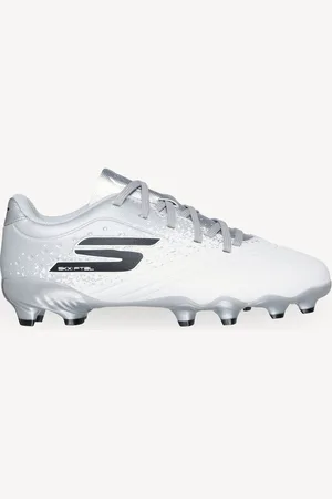 Skechers White White / Silver Younger Kids Firm Ground Football Boots AU 9 (EU 26.5)
