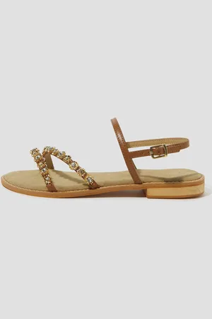 Monsoon Natural Edie Diamante Strappy Sandals eu37uk4